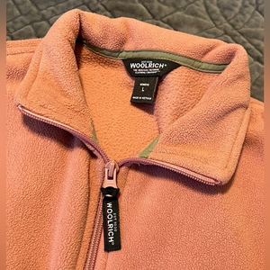 Women's Woolrich Large Pink Full Zip Fleece Polyester‎ Vest